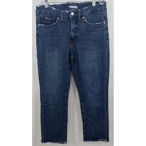 Good American Jeans Womens Size 8/29 Blue Straight Leg‎ Distressed High Rise